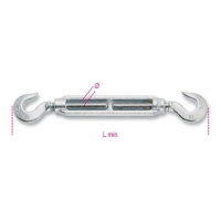 8007Z M10 Hook & Hook Turnbuckle; Galvanised (GALV); 10mm (3/8")