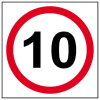 Spectrum Sign 4322; "10" MPH Speed Limit; 3mm Foamex Board (FMX); 400 x 400mm