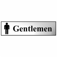 Spectrum Sign 6003C "Gentlemen"; Self Adhesive Chrome Effect (CPE); 200 x 50mm