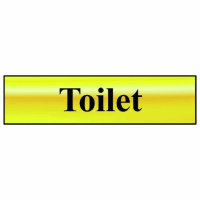 Sectrum Sign 6051 "Toilet"; Self Adhesive Brass Effect (BRE); 200 x 50mm