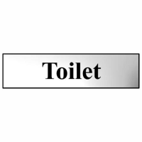 Sectrum Sign 6051C "Toilet"; Self Adhesive Chrome Effect (CPE); 200 x 50mm