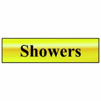 Sectrum Sign 6058  "Showers"; Self Adhesive Brass Effect (BRE); 200 x 50mm