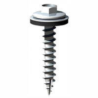 Timco Light Section Hex Head Self Piercing Slash Point Screw For Timber; Silver Ruspert; 6.3mm; Washered