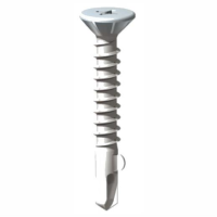 Timco Light Section Wing Tip Self Drilling Screw; Countersunk Ribbed Head; Zinc Plated (ZP); Drilling Capacity 5.0mm