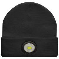 Unilite BE-02+ Beanie Hat With Integrated LED Head Torch; USB Rechargeable; 150 Lumen; Black (BK)