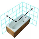 Stainless Steel Shower Rail L to Wall Kit