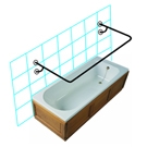 Stainless Steel Shower Rail C to Wall Kit