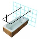 Stainless Steel Shower Rail U to Wall & Ceiling
